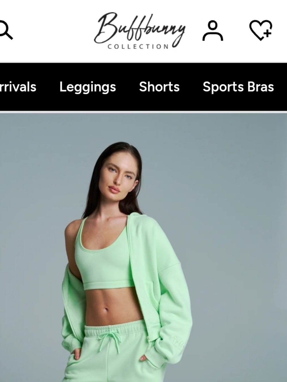 BuffBunny Plush Fleece Zip Hoodie- Honeydew